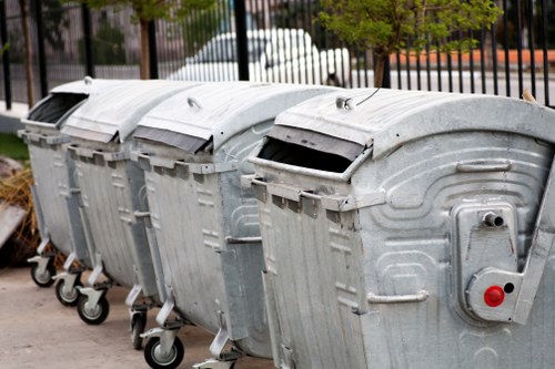 Local transfer station with segregated recycling containers and vehicles