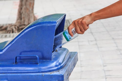 Recycling materials at a builders waste clearance site